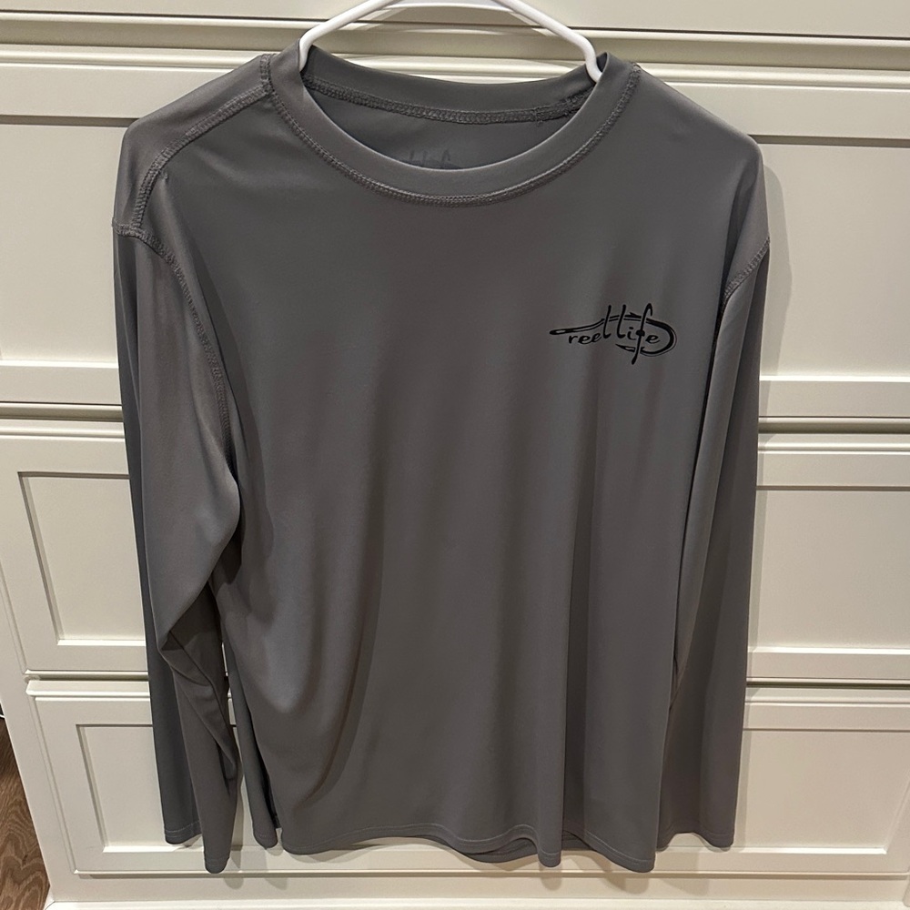 Reel Life Men's Charcoal Long Sleeve Shirt